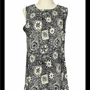 La Chine Knit Wear By Galinda Wang Women’s Large Black/beige Shirt Sleeveless,